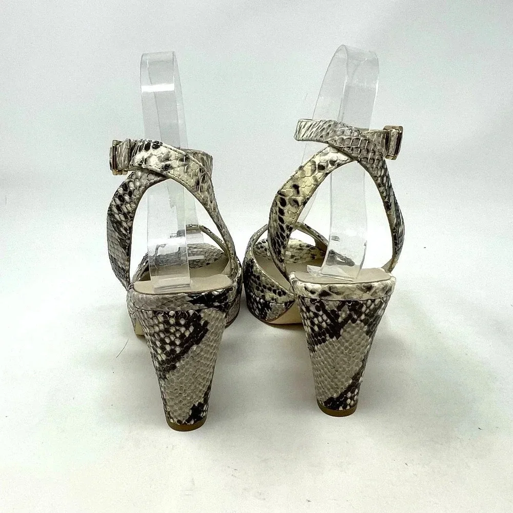 Hobbs London Snake Leather Vivienne‎ Heeled Sandals Size 37 / US 6